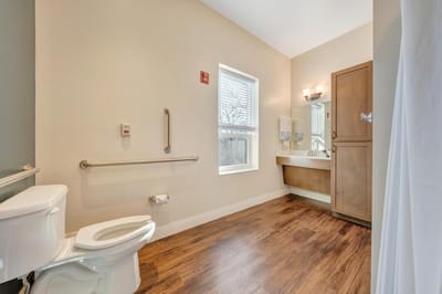 A clean and accessible bathroom with modern fixtures.