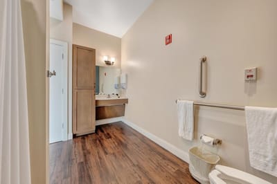 Clean bathroom with modern fixtures