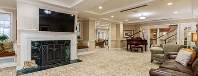 Common area with seating and a piano