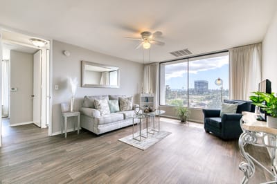 Bright and inviting interior living room with modern decor