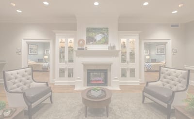 Bright and welcoming common area with seating and decor