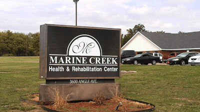 Exterior sign of Marine Creek Nursing and Rehabilitation Center