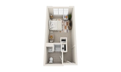 Interior layout of a private resident room