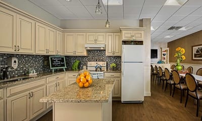 Interior kitchen space with modern appliances and decor