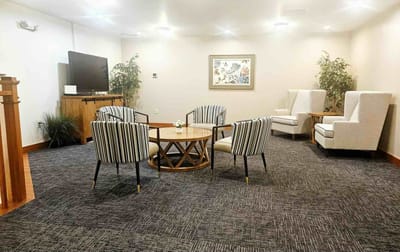Cozy common area with seating and decor
