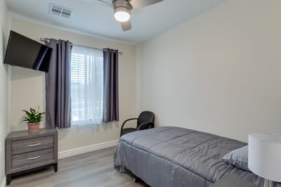 Cozy interior of a private resident room