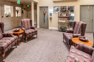 Common area with seating in a cozy setting