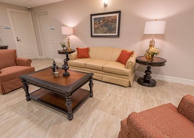 Cozy common area with seating and decor