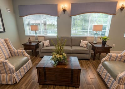 Cozy lounge area with comfortable seating and décor
