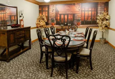 Elegant dining room set for a meal