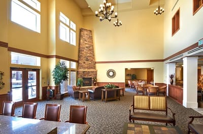 Common area with seating and natural light