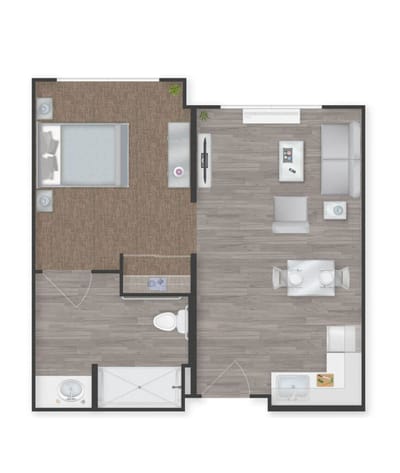 Architectural floor plan of a resident unit