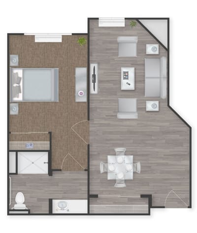 Architectural floor plan of a resident unit