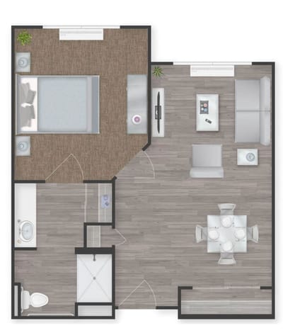 Architectural floor plan of a resident unit
