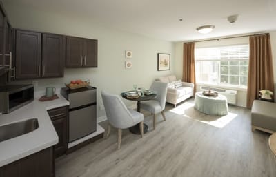 Bright interior of a cozy resident room