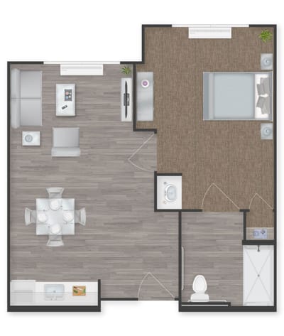 Architectural floor plan of a resident room