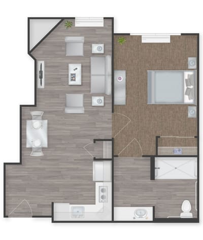 Floor plan of a resident living unit