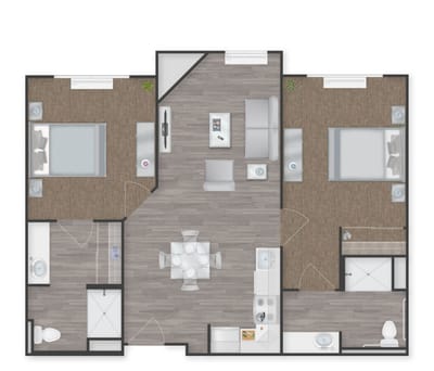 Architectural floor plan of a residential unit layout