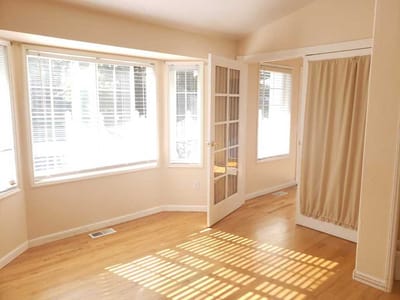 Bright interior space with large windows