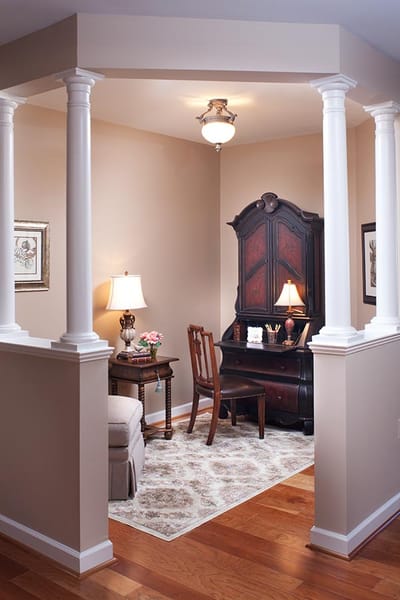 Cozy interior corner with a desk and chair