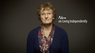 Resident sharing personal thoughts on living independently