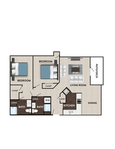 Architectural floor plan of a residential unit