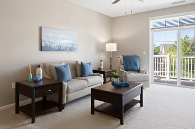 Bright interior living room with comfortable seating