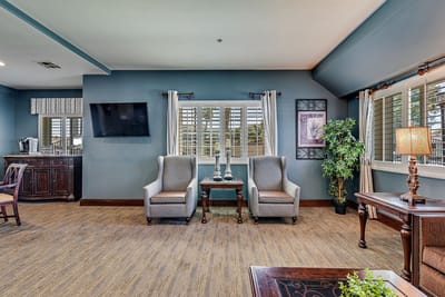 Cozy common area in a senior living facility
