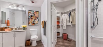 An elegant bathroom in a resident unit