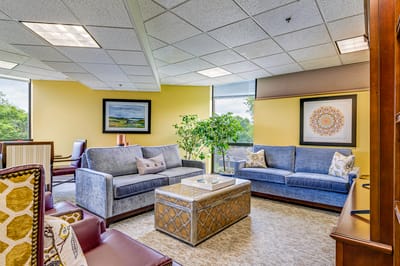 Bright common area with comfortable seating