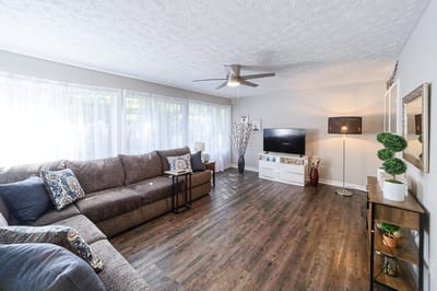 Cozy common area with seating and natural light