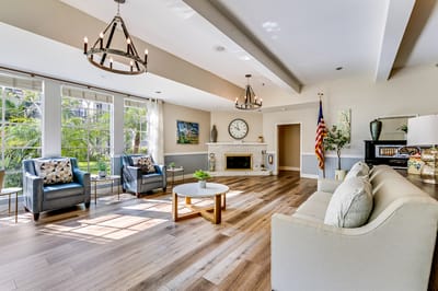 Interior common area with seating and decorations