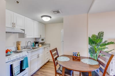Updated interior view of a kitchen area in a facility