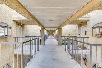 Interior hallway of a senior living facility