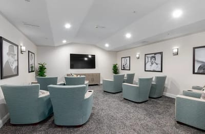 Common area with comfortable seating and artwork