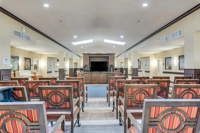 Interior view of a lounge area with seating