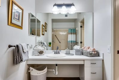 Bright and clean bathroom with modern fixtures