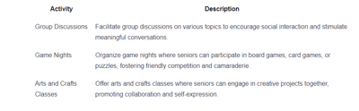 Activities for seniors promoting social interaction