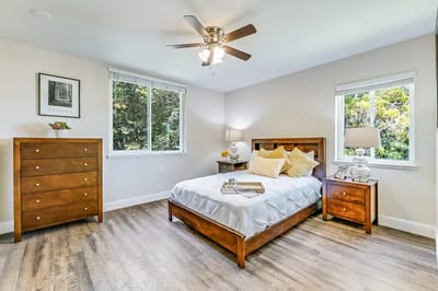 Well-furnished private resident room with natural light