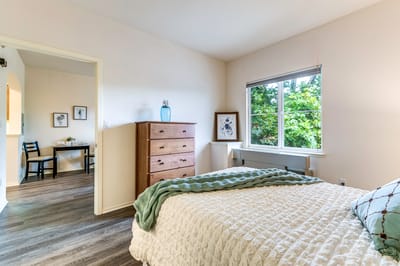 Cozy resident room with light from a window