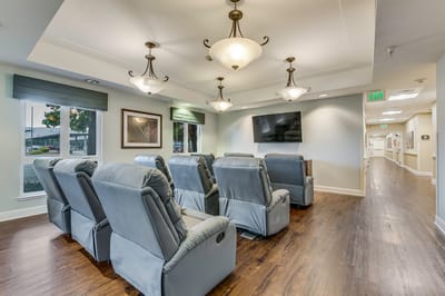 Comfortable seating area in a common room