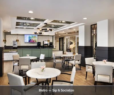 Interior of the Bistro dining area with seating
