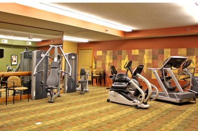 Interior gym area with exercise equipment