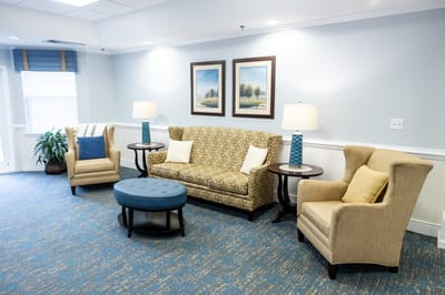 Cozy common area with seating and decor