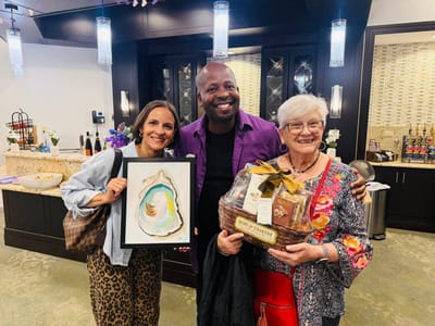 Residents participating in an art event at the facility