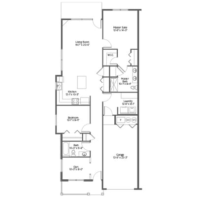 Architectural floor plan of a residential unit