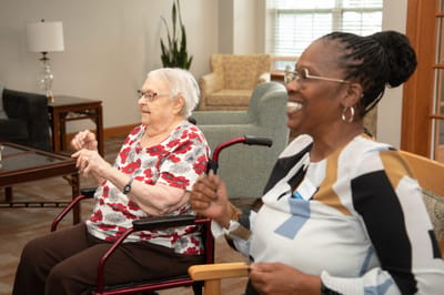 Residents engaged in an activity in a common area