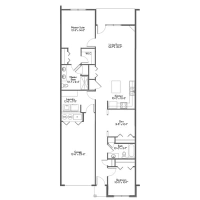 Architectural floor plan of a residential unit