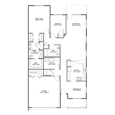 Architectural floor plan of a residence