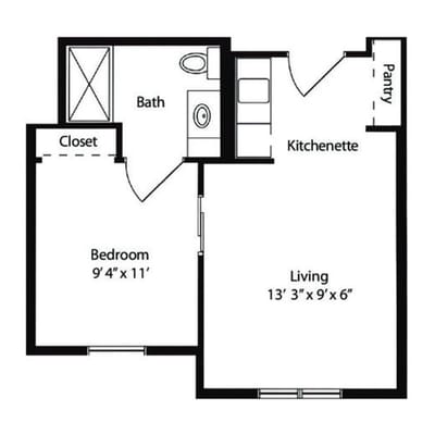 Floor plan of a residential unit layout